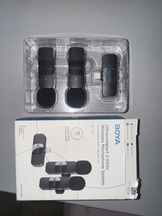 Микрофон,петличка BOYA BY-V2 (2TX + RX)