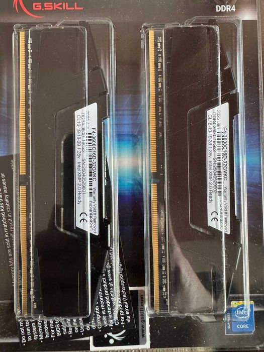 2 кита 32GB (2x16GB) G.SKILL Ripjaws DDR4 3600MHz CL16 - В ГАРАНЦИЯ