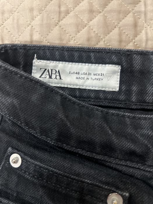 Джинсы Zara straight черно серые