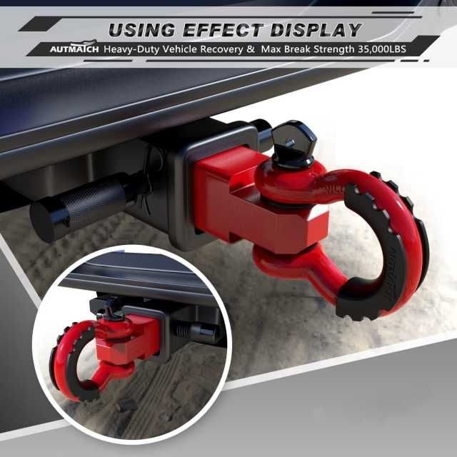 Шегел за квадратен теглич 2″ с D-Ring 3/4″ с заключващ щифт 8т