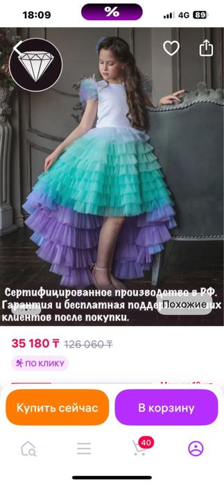 Продам детское  платье нарядное со шлейфом