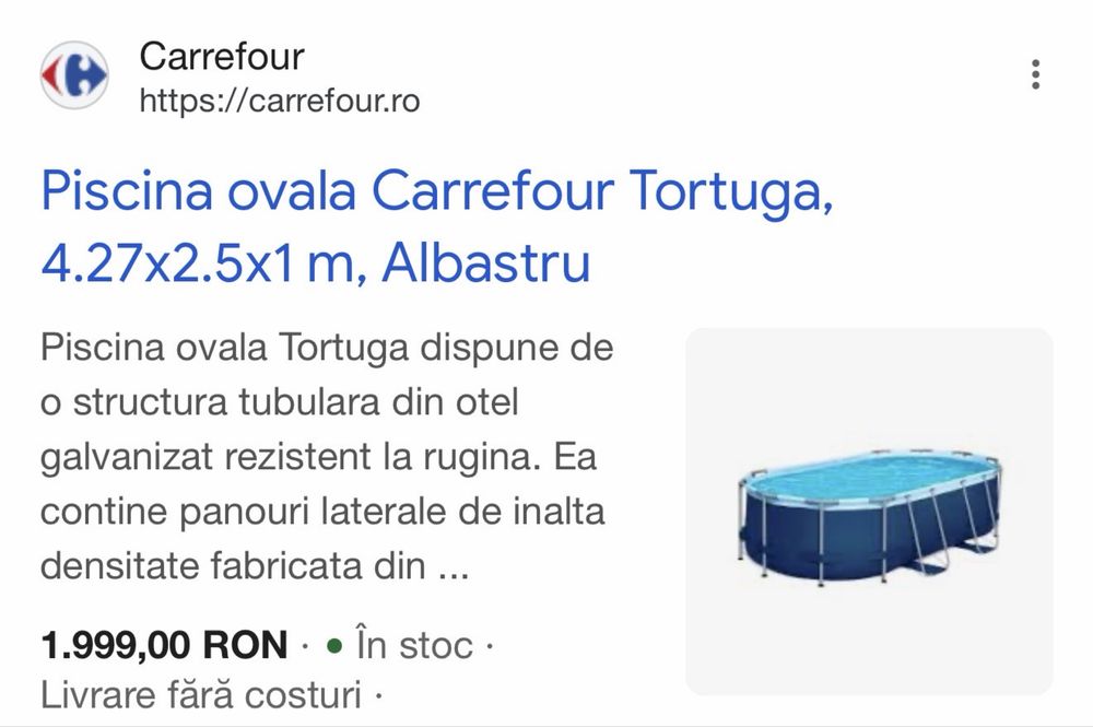 Piscină  4,27x2,50x1 m SIGILATĂ! 1450 lei