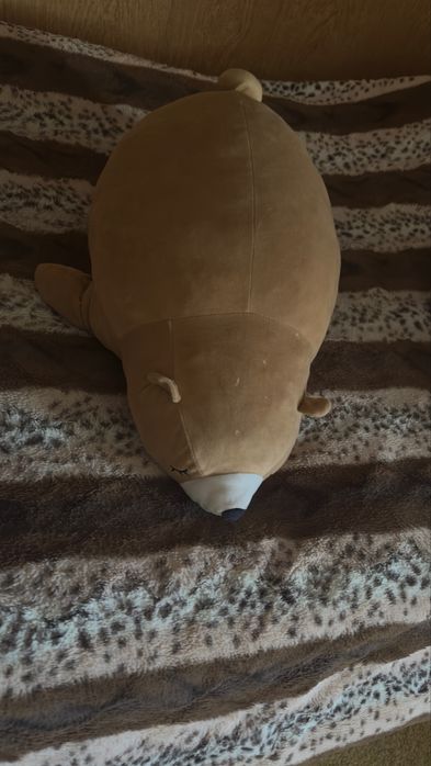 Игрушки подушки мишка и акула