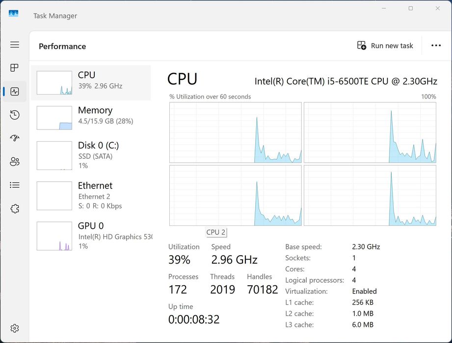 Desktop PC Lenovo ThinkCentre M910s SFF i5 6500TE 16Gb Ram