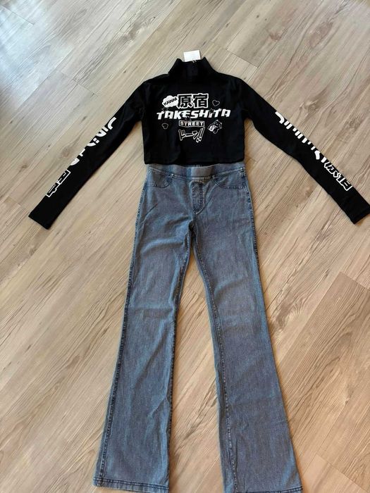 Дънки H&M и топ Bershka - размер 13 години