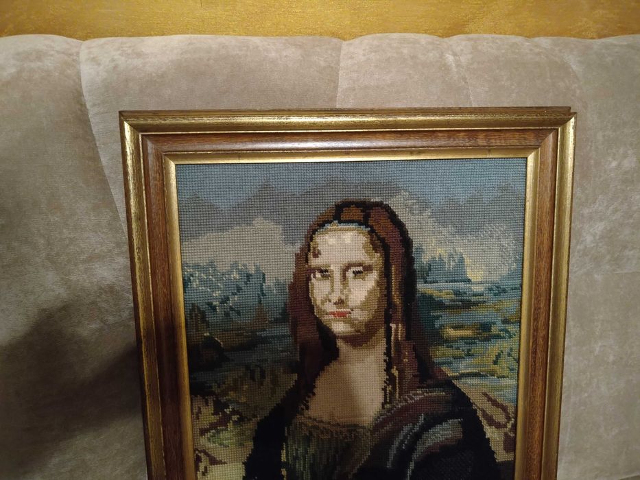 Гоблен Мона Лиза с дървена рамка