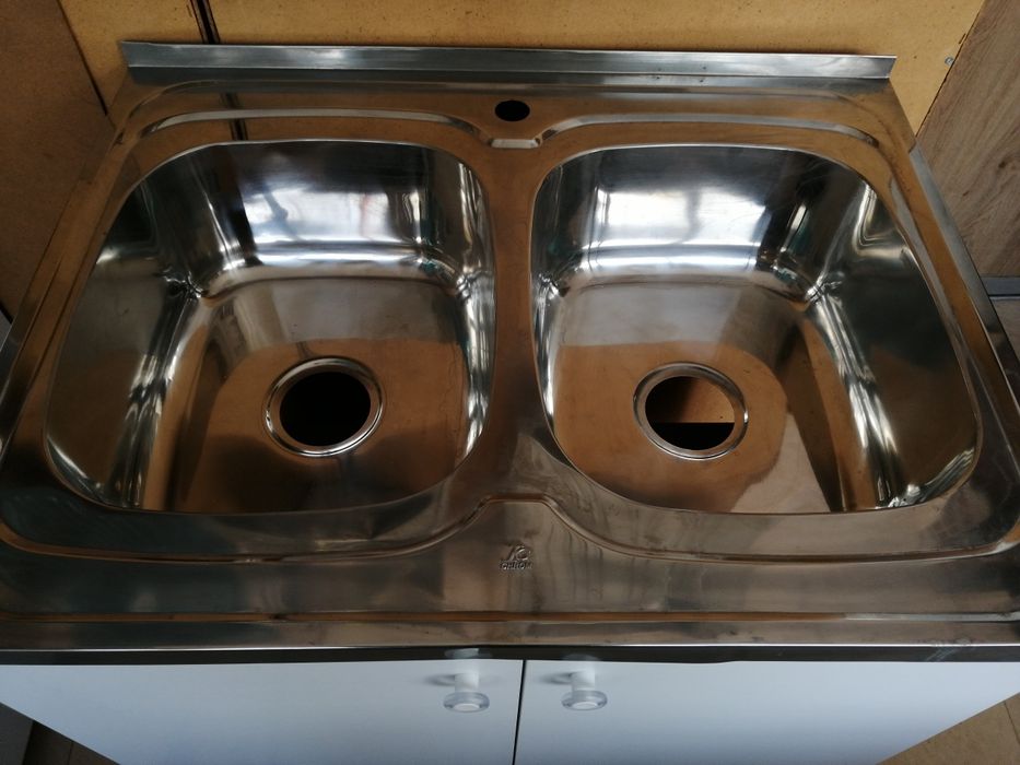 Кухненски шкаф с мивка с две 2 корита за кухня двукоритна бордова