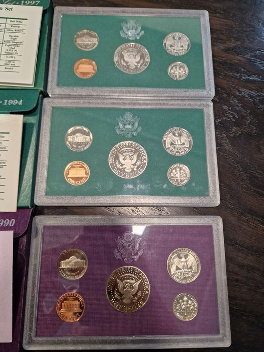 Сет монети САЩ 1990г,1994г и 1997г