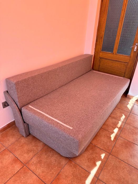 Canapea extensibilă (cu ladă pentru depozitare) 160 cm x 200 cm culoare Gri
