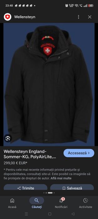 Jacheta Wellensteyn England Summer impermeabil de primăvară gen orice Cl