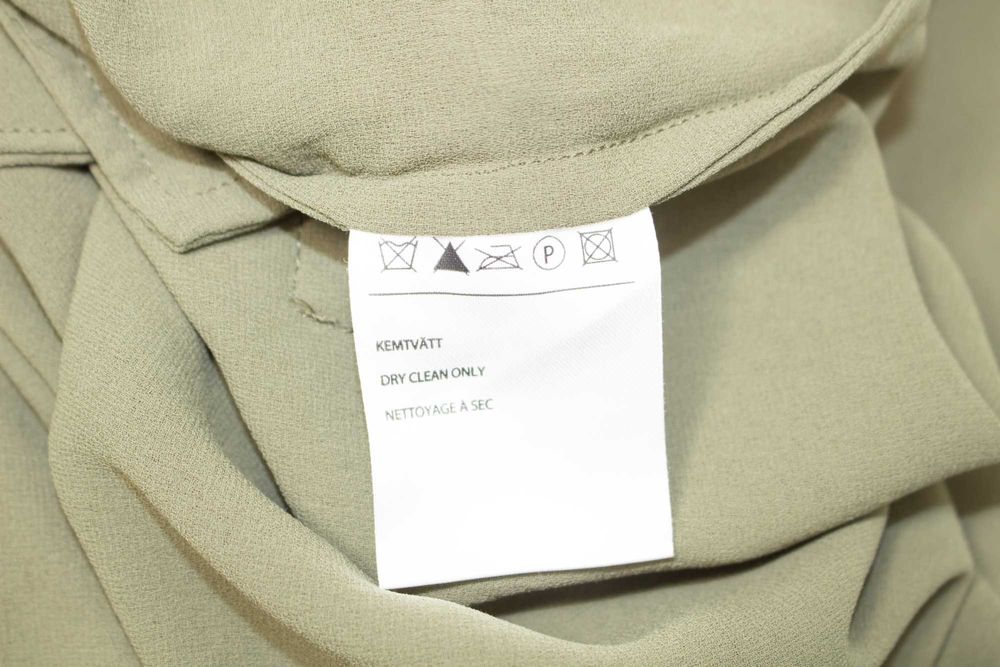 Acne оригинална дамска рокля зелена мини драпирана овърсайз 34 XS-S