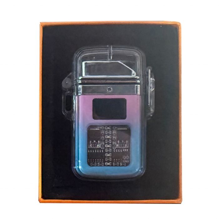 Елегантна прозрачна ветроустойчива запалка с LED светлинки