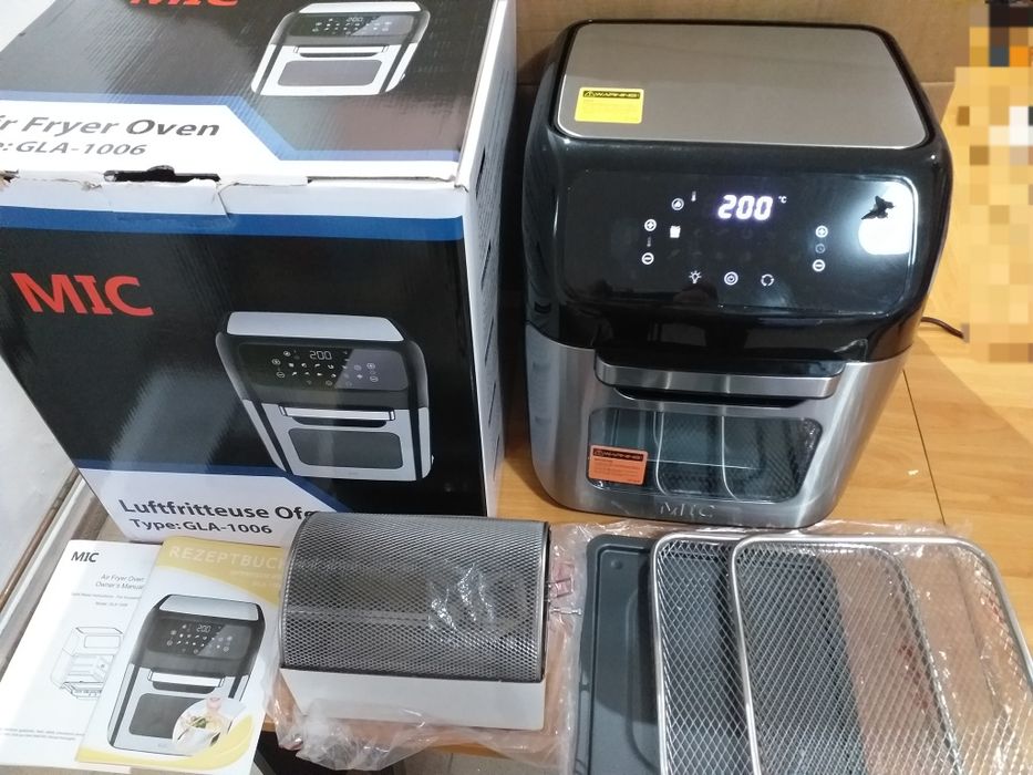 Cuptor MIC cu aer cald, 12 L XXL, cuptor din oțel inoxidabil 1800 W