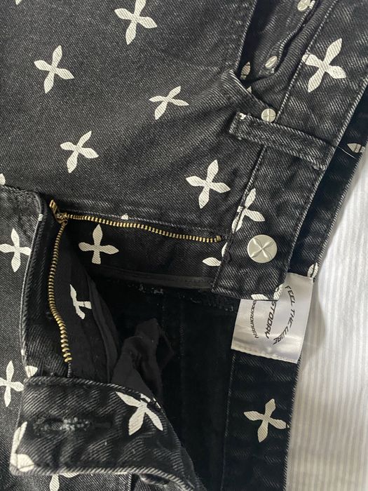 Джинсы с принтом прямого кроя