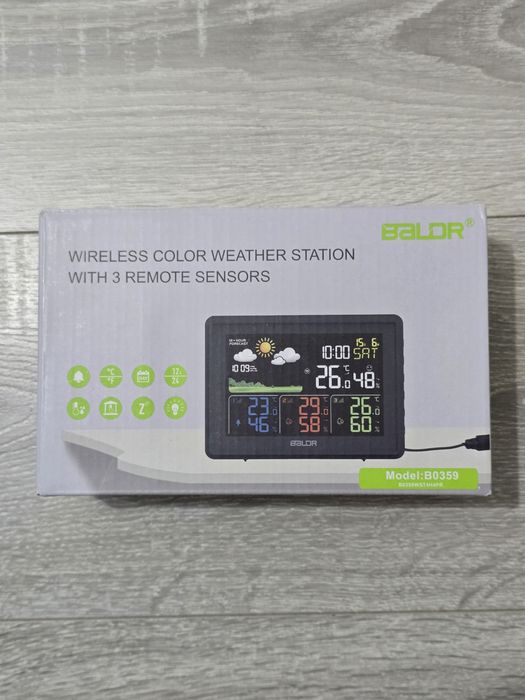 Stație meteo wireless cu 3 senzori exteriori