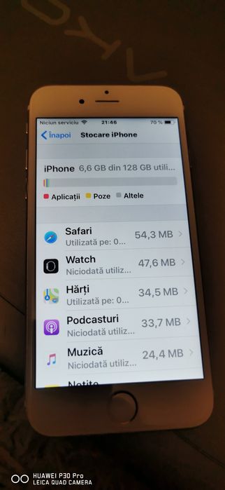 IPhone 6 de vânzare 128GB, bateria 98%, alb