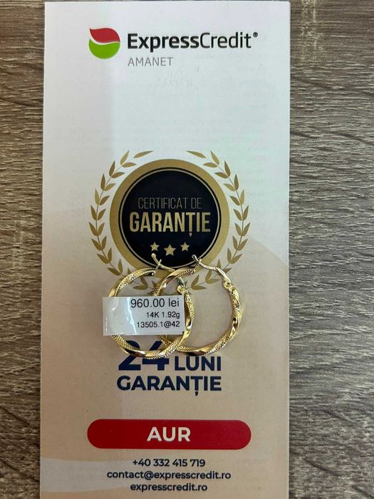 Cercei Aur 14K 1.92g (AG42 B.3505) GARANTIE 24 LUNI