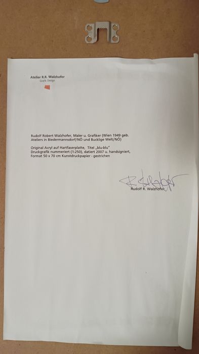 Tablou Rudolf Robert Walzhofer anul 2007