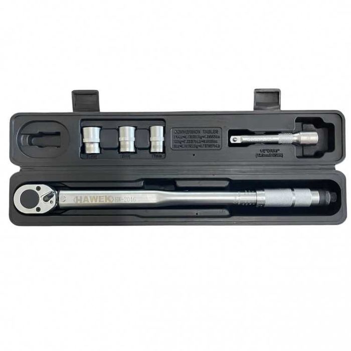 НЕМСКИ Динамометричен Ключ 1/2″ 28-210Nm С Вложки HAWEK + ЛЕД ФЕНЕР