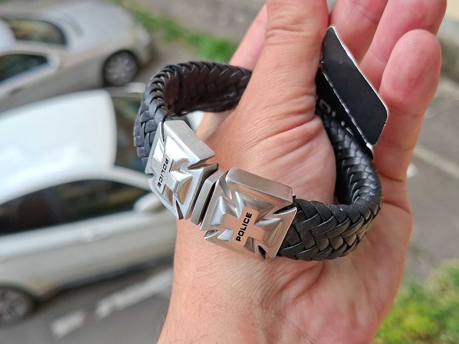 bratara piele inox Police cruce malteza