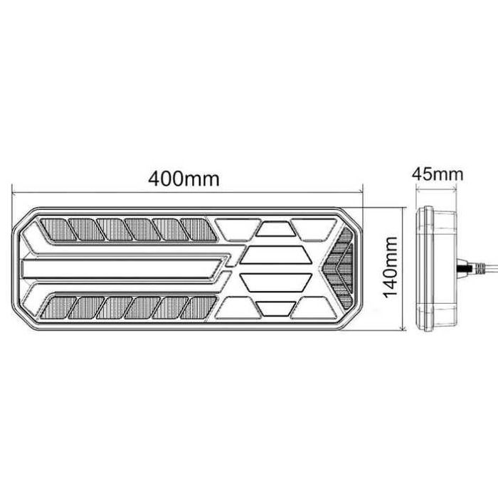 Стоп диоден ЛЕД светлина с динамичен мигач 5 светлини 12/24V - T459