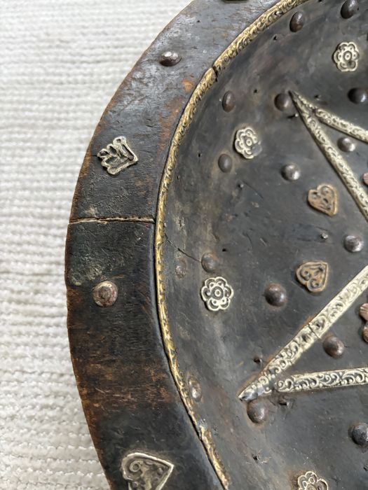 Platou decorativ vechi din lemn, Maroc (Fez), sec. XIX–XX