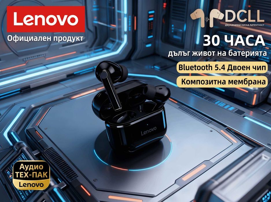 Lenovo EA230 TWS Безжични Bluetooth Слушалки за Спорт и Тичане 360 Стерео Звук Нови