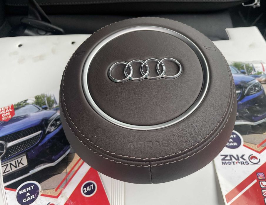Audi A8 S8 A6 S6 airbag volan S cusut in piele MOKKA BRAUN -maro