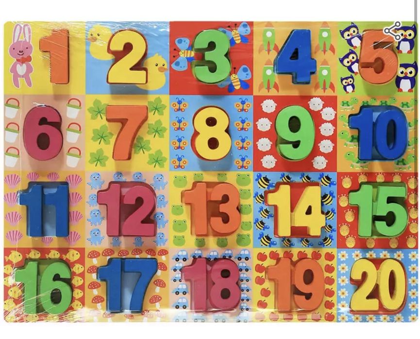 Вкладыш деревянный, цифры