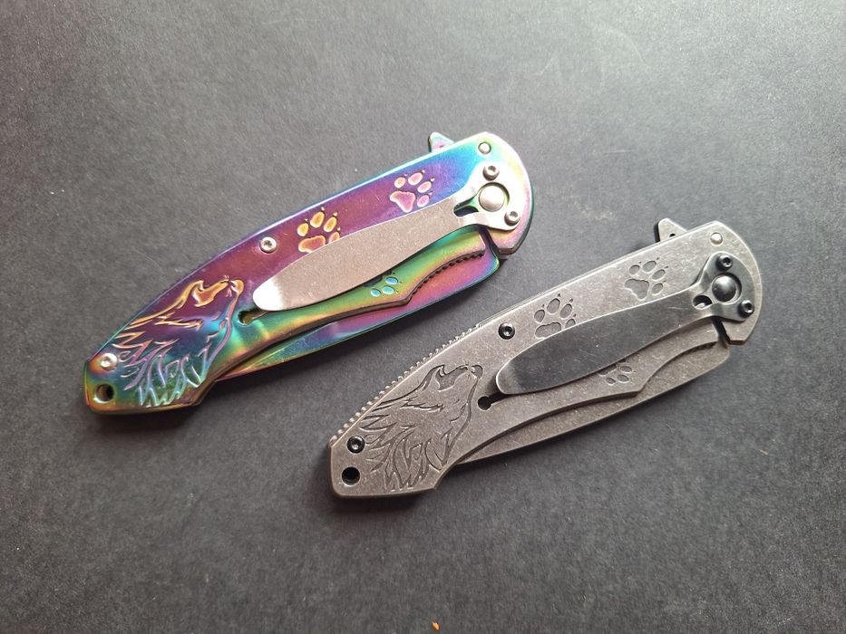 Сгъваем полуавтоматичен 3D релефен нож-Вълк