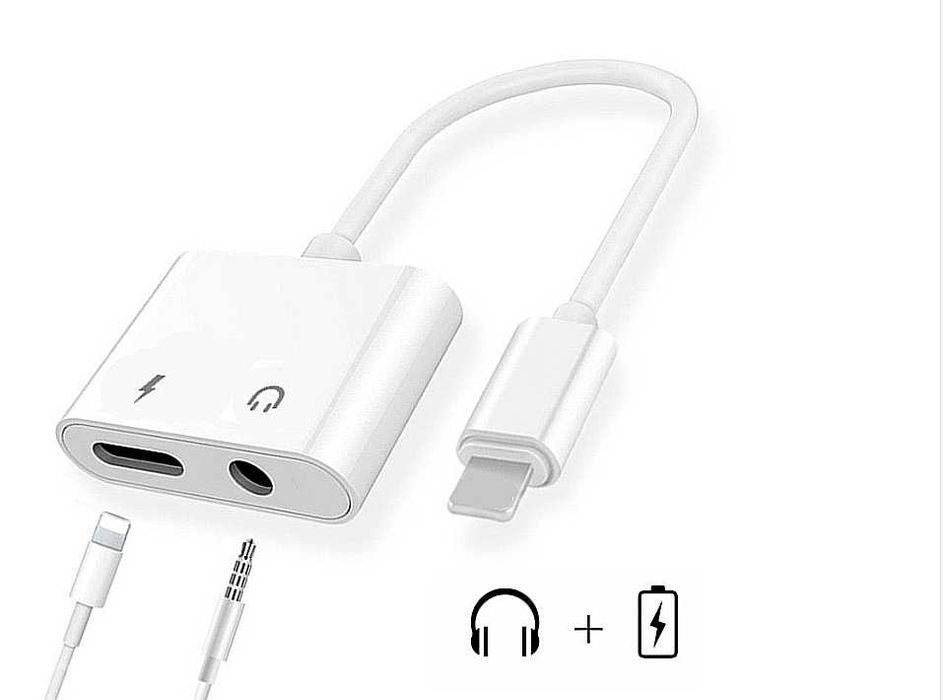 Adaptor iPhone 2in1, Jack audio pentru iPhone 5,6,7,8,X,XR,11,12,13,14
