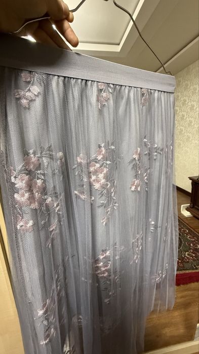 Юбка сетка с вышивкой