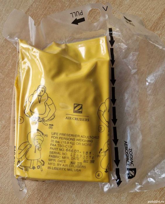 Vesta de salvare profesionala aviatie maritima noua sigilata