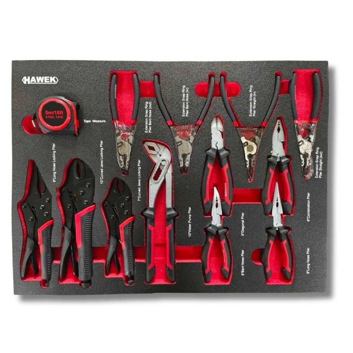 Професионален шкаф с инструменти с 12 чекмеджета - 11 пълни HAWEK