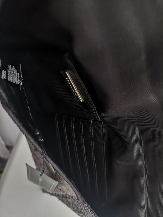 BCBGMaxAzria Harlow plic poșetă argintiu/negru, nou cu eticheta