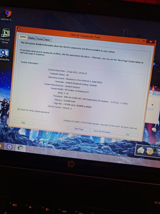 HP Pavilion model 15-E073SO