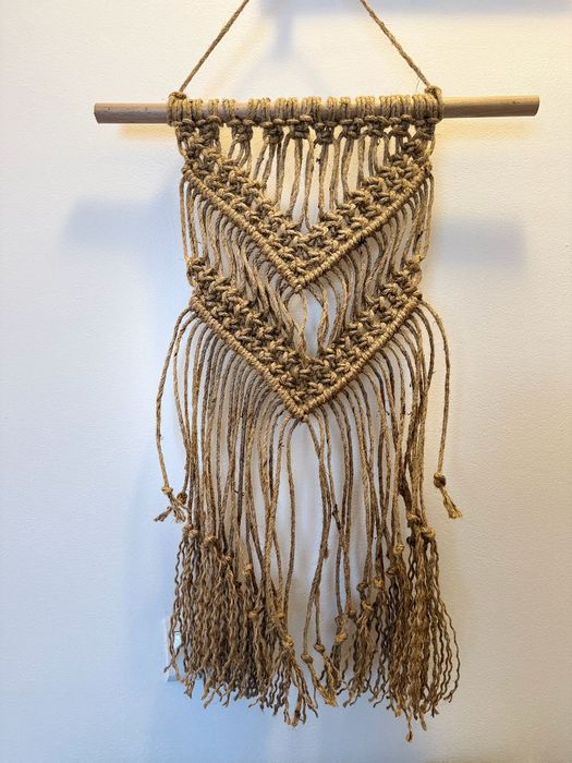 Macrame handmade rustic din iută naturală – decor perete boho