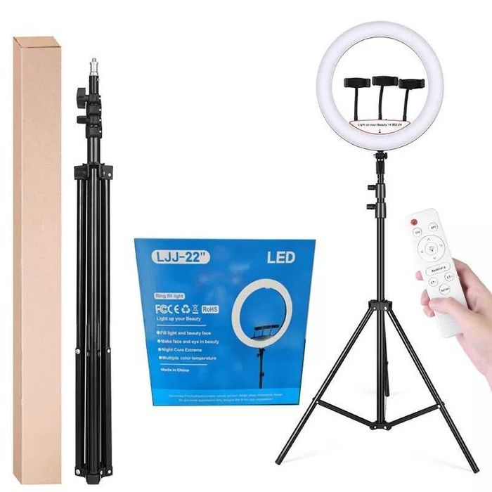 Lampa circulara 56cm, LED RING LIGHT 55w, trepied 2m, telecomanda