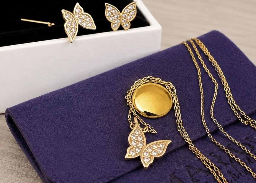Set aur 14K cu fluturi
