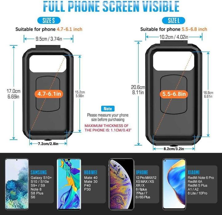 Faneam Bike Водоустойчив регулируем държач за смартфон за мотоциклети