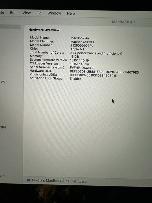 Apple 13.3" MacBook Air, Apple M1