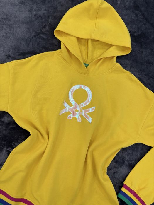 Benetton жълт суичър с качулка