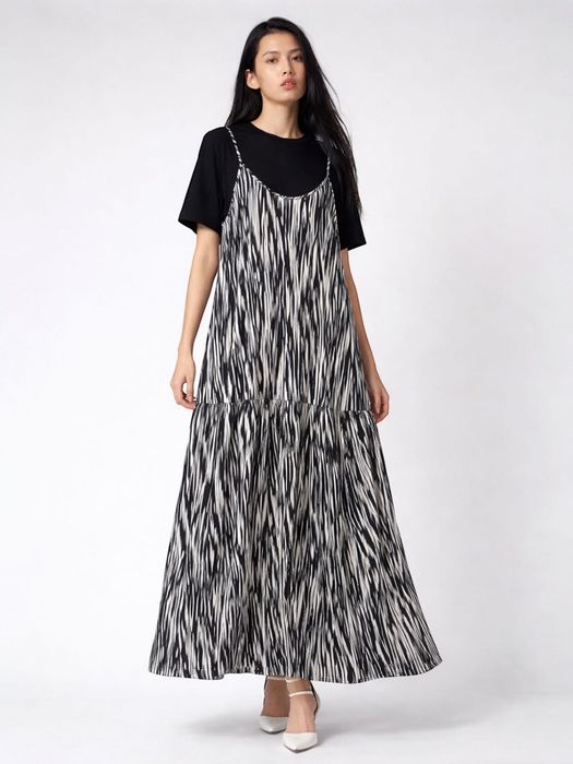 Женская двойка сарафан из штапеля и футболка из трикотажа