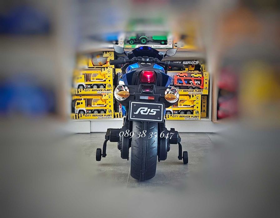 ТОП ЦЕНА!НОВО!Акумулаторен мотор Motocross BLUE с 12V,кожена седалка