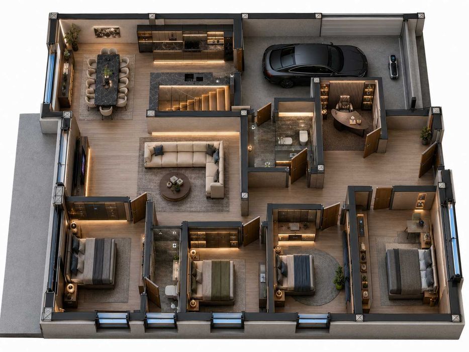 CASA INDIVIDUALA Premium DEMISOL Gaming Room+Parter-aprox. 140 mp utili P-Garaj 25 mp-Demisol 30 mp-9 km de centrul mun. Cluj-Napoca-Comision 0%