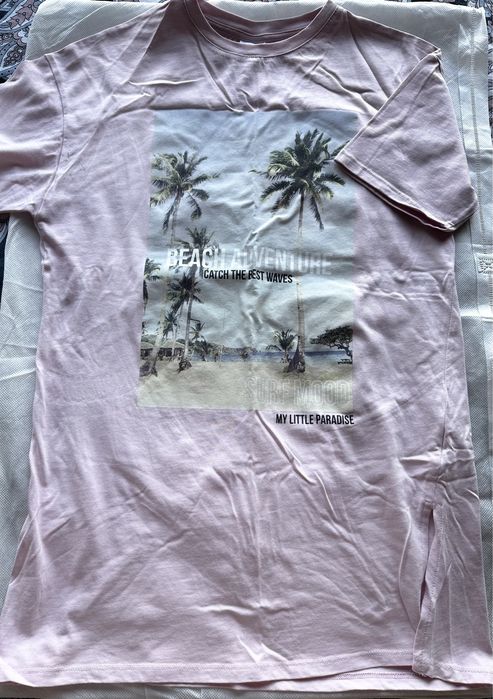 Детска светлолилава блузка с принт ZARA