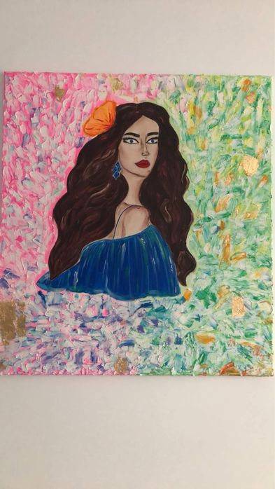 Ръчно рисувана картина на платно