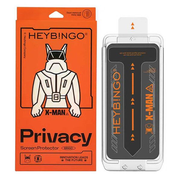 Folie Telefon Privacy Apple iPhone 17 PRO MAX HEYBINGO, cu Kit de Aplicare Instanta si Functie Automata de indepartarea prafului