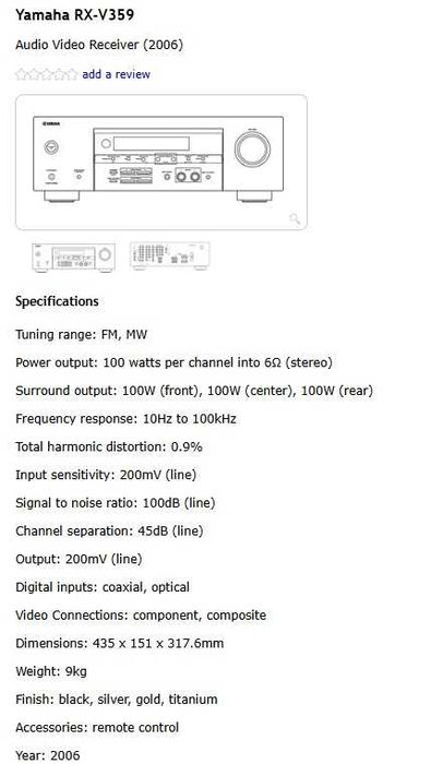 Yamaha RX V-359 Ampituner