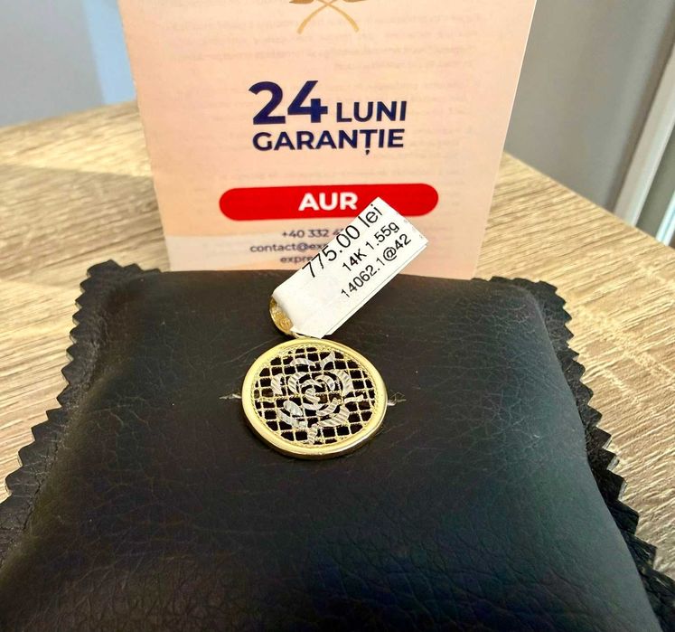 (AG42) Pandantiv aur 14k 1.55g * 2 ani garantie* (b14062)